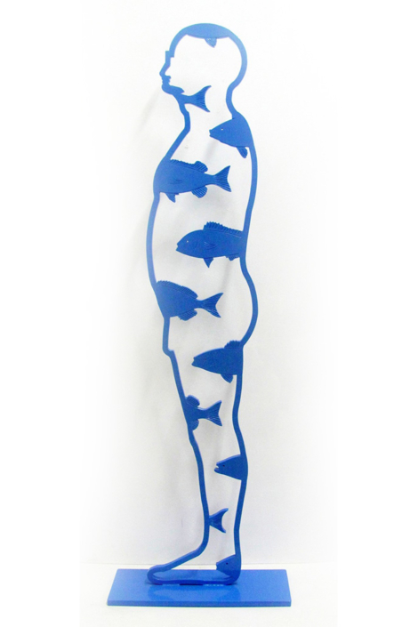 The Old Man and The Sea | Powder coated mild steel | 186x25x55cm (50kg) | Edition of 7 | Uwe Pfaff