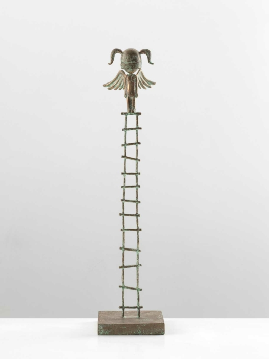 Large Angel Girl Warrior On Ladder | Bronze | 55 x 40 x 185cm | Samuel Allerton