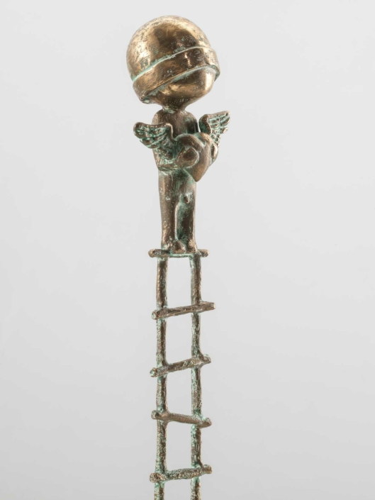 Boy With Heart On Ladder | Bronze | 14,5 x 14,5 x 62cm | Samuel Allerton